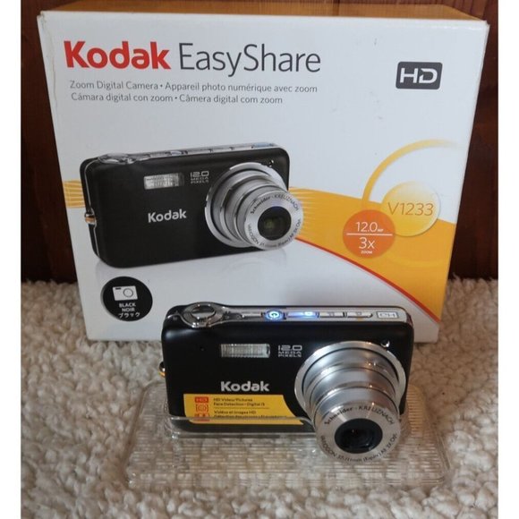 Kodak Digital Easy HD share V1233 12 Mega pixels 3X ZOOM BLACK In Box W Manual - Picture 3 of 11
